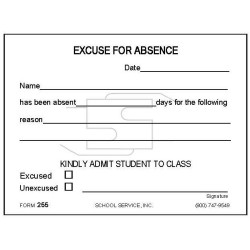 255 - Excuse for Absence
