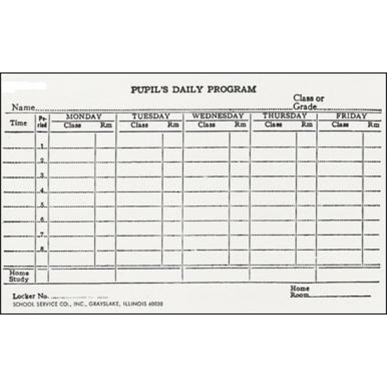25A - Pupil's Daily Program