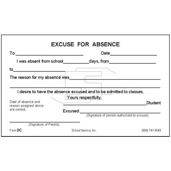 2C - Excuse for Absence
