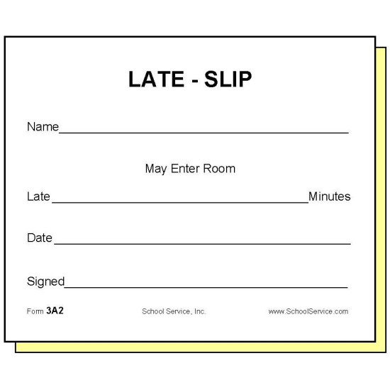 3A2 - Two-Part Late Slip