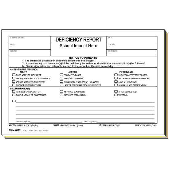 45RPS1 - Deficiency Report - Bilingual