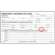 52O - Emergency Card w/Medication