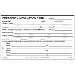 52 - New Emergency Card w/Medication