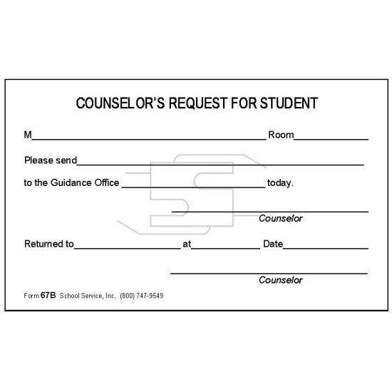 67B - Counselor's Request for Student