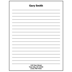 68J - Lined Paper Personalized Note Pad w/Name & Address