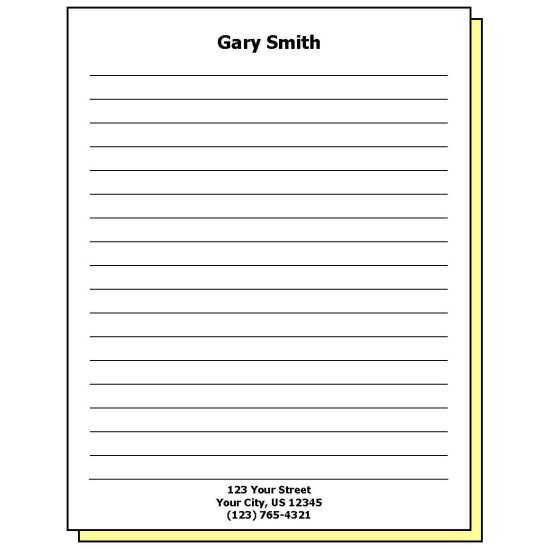 68J2 - Two-Part Lined Paper Personalized Note Pad w/Name & Address