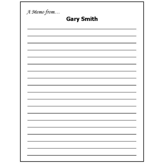 68M - Lined Paper A Memo from Personalized Note Pad