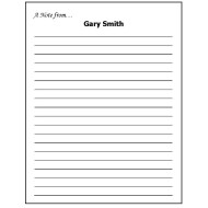 68R - Lined Paper A Note from Personalized Note Pad  