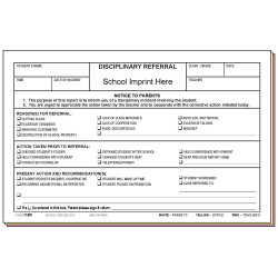 73BP - Disciplinary Referral (Parent's Signature) w/School Imprint