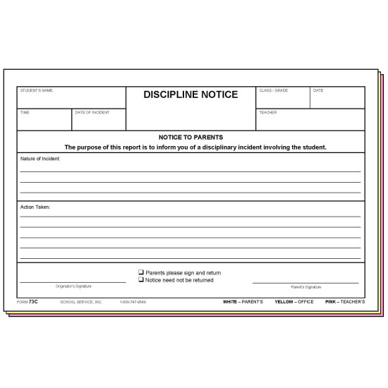 73C - Discipline Notice 73C - Discipline Notice
