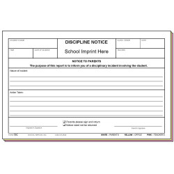 73C - Discipline Notice w/School Imprint