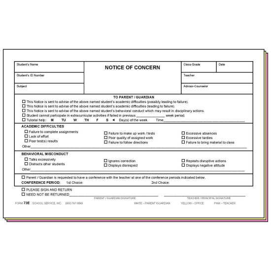 73E - Notice of Concern 73E - Notice of Concern