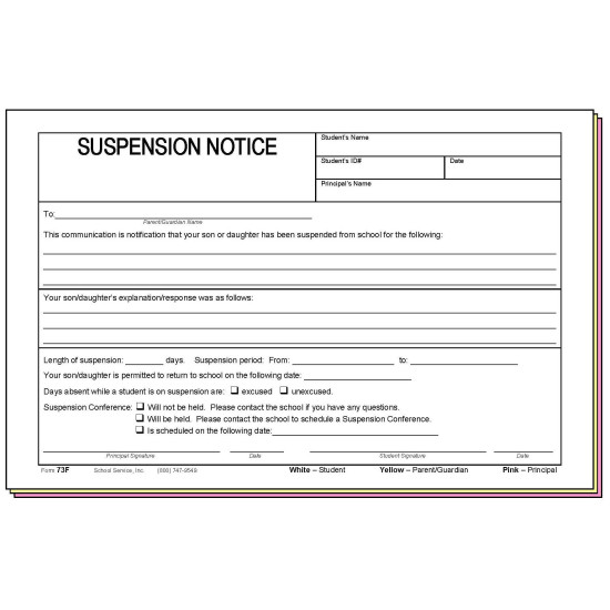 73F - Suspension Notice 73F - Suspension Notice