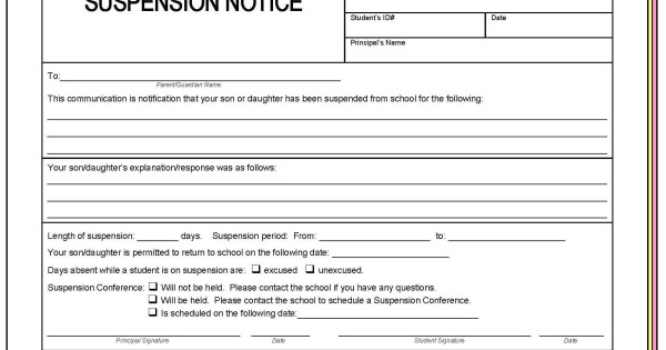 73F - Suspension Notice