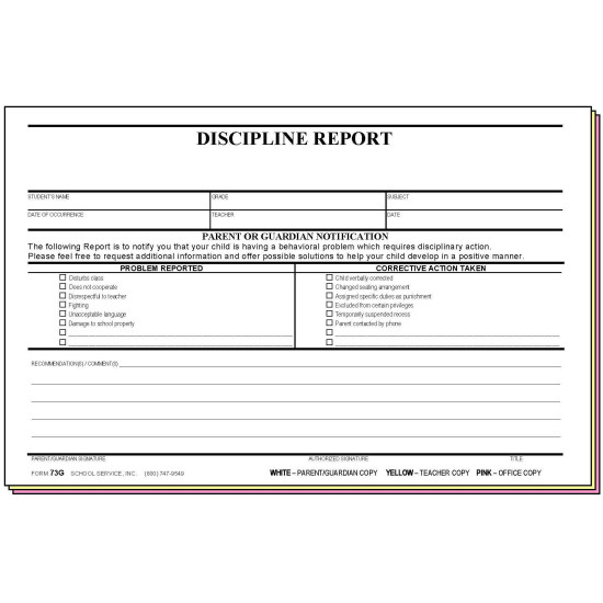73G - Discipline Report 73G - Discipline Report