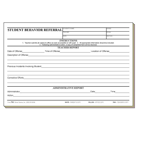 73J - Student Behavior Referral 73J - Student Behavior Referral