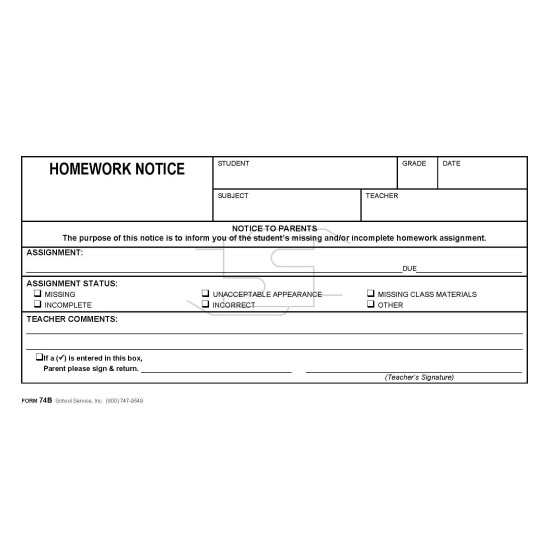 74B - Digital - Homework Notice 74B - Digital - Homework Notice