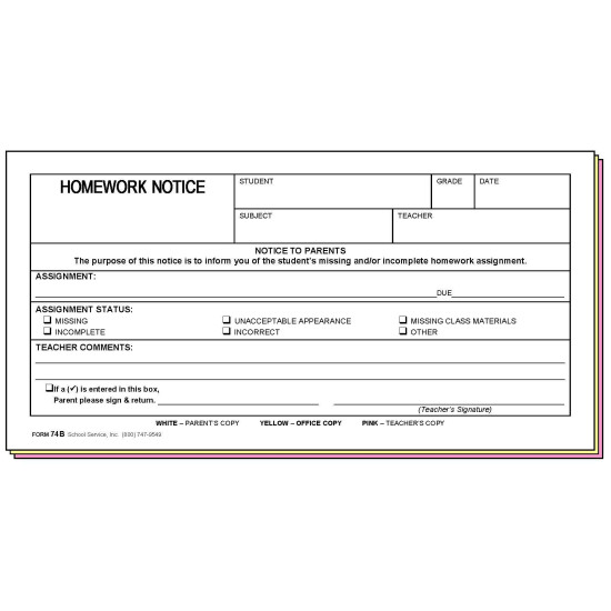 74B - Homework Notice 74B - Homework Notice