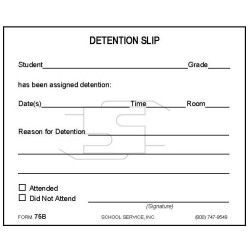 75B - Detention Slip