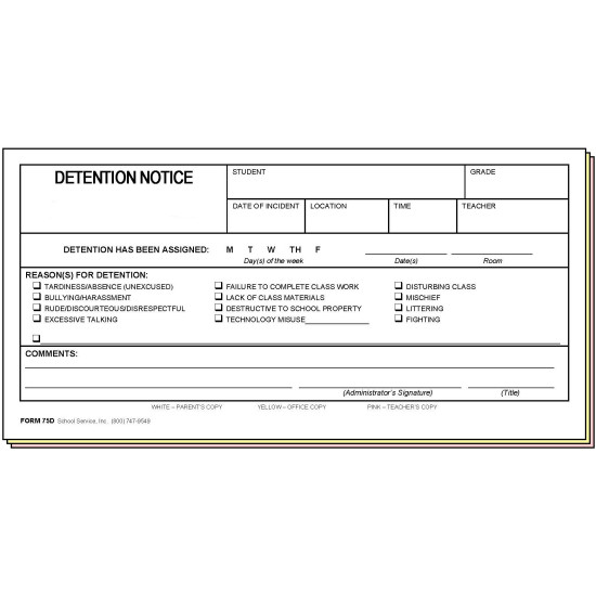 75D - Detention Notice