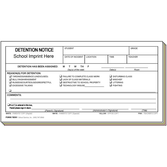 75DS1 - Detention Notice - Bilingual
