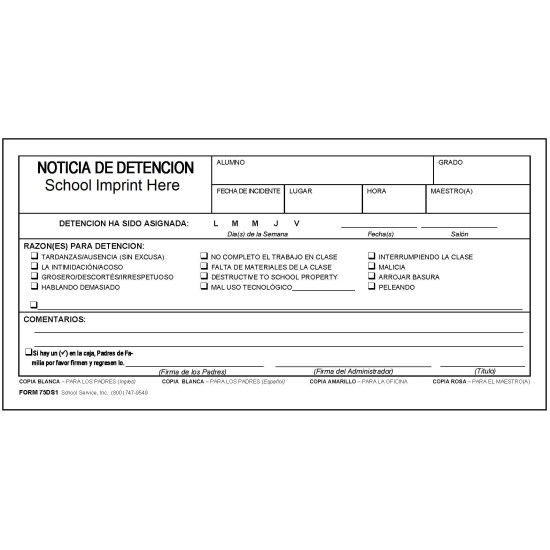 75DS1 - Detention Notice - Bilingual