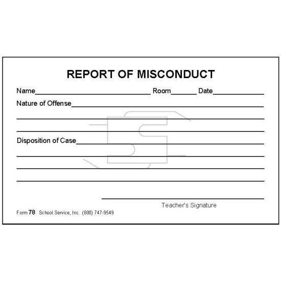 78 - Report of Misconduct