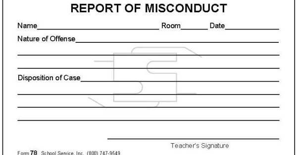 78 - Report of Misconduct