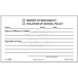 78D - Violation of School Policy (Report of Misconduct)