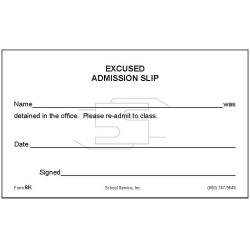 8K - Excused Admission Slip