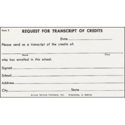 9 - Request for Transcript of Credits