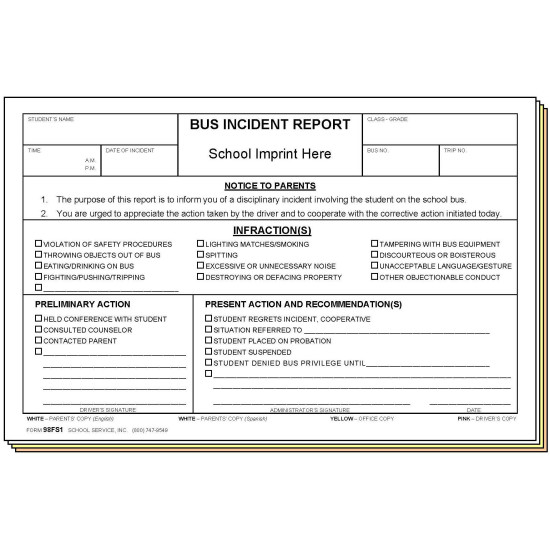 98FS1 - Bus Incident Report - Bilingual
