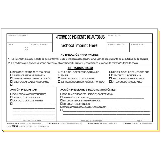 98FS1 - Bus Incident Report - Bilingual