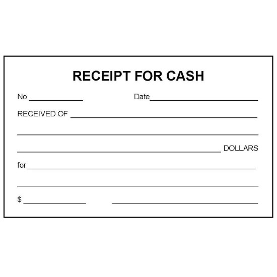 B43B - Receipt for Cash Book
