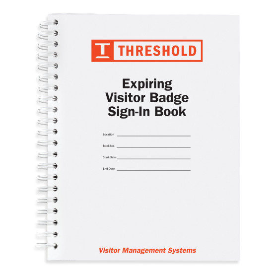 814 - Expiring Visitor Label Badges Book with Sign-Out Stub  