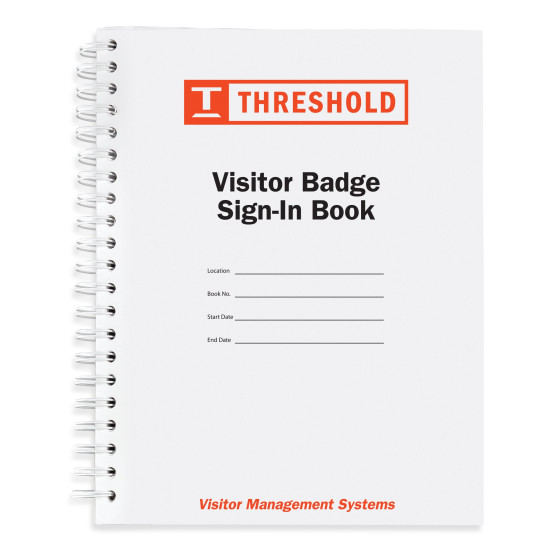716 - Stock Visitor Label Badges Book with Side Sign-Out Stub