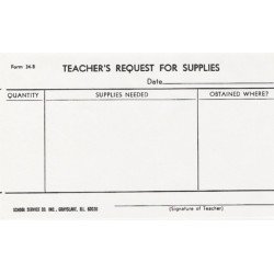 34B - Teacher's Request for Supplies