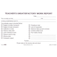 45B - Teacher's Unsatisfactory Work Report