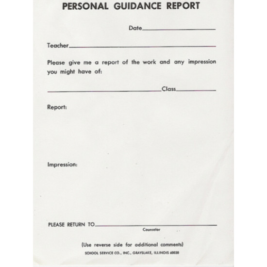 67A - Personal Guidance Report