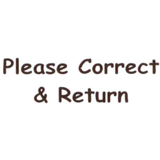 AS49 - Large Please Correct & Return Stamp AS49 - Large Please Correct & Return Stamp