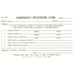 52B - Emergency Procedure Card
