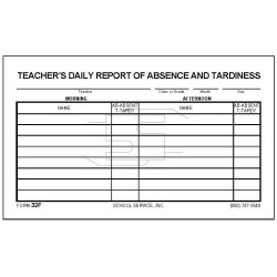 32F - Teacher's Daily Report of Absence and Tardiness