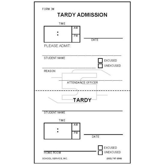 3M - Tardy Admission 